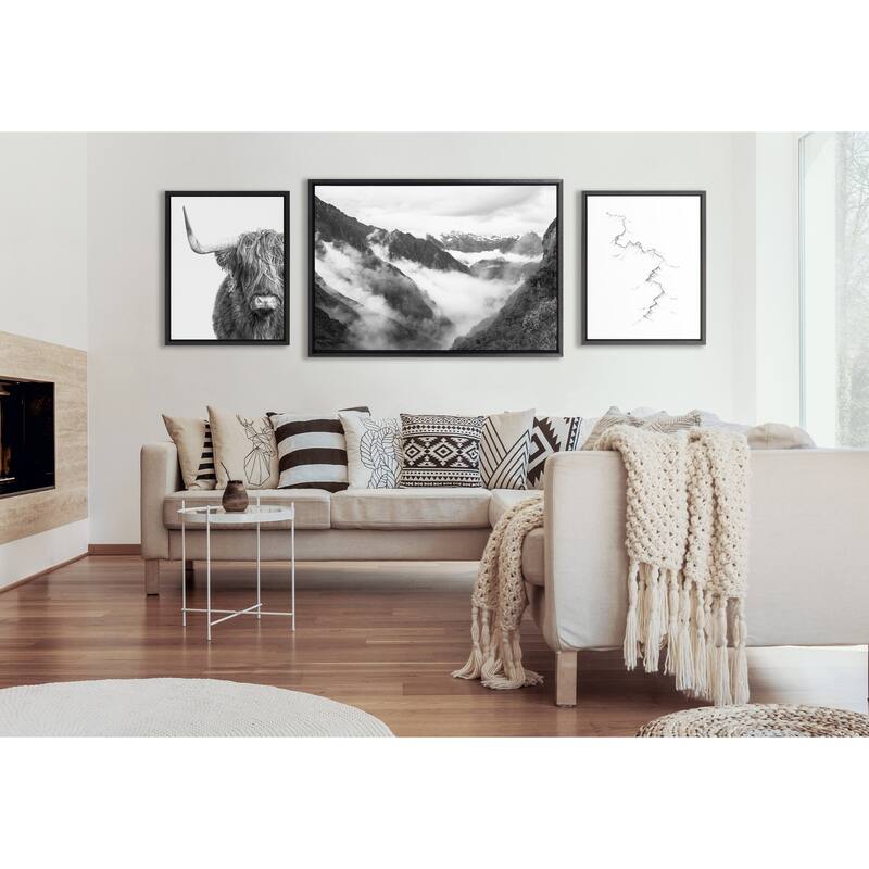 Kate and Laurel Sylvie Cow, Mountains, and Inca Trail Framed Canvas