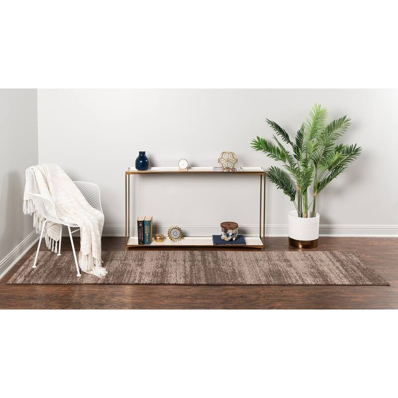 Contemporary Weby Collection Area Rug - 2'x6' - Brown