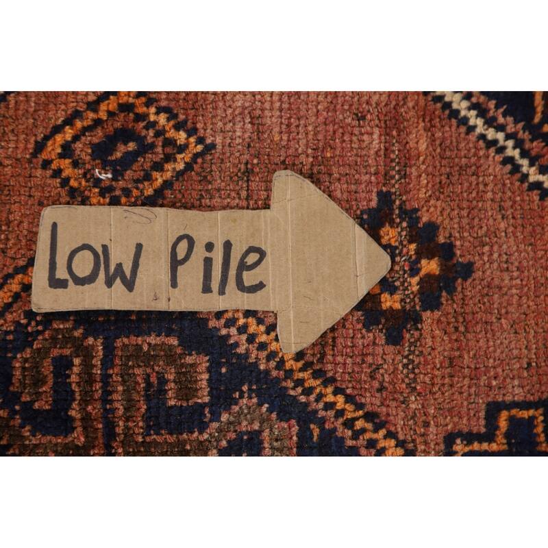 Hand Knotted Oriental 100% Wool Carpet Traditional Geometric Oranges & Rust Qashqai Area Rug - 9' 1'' X 4' 9''