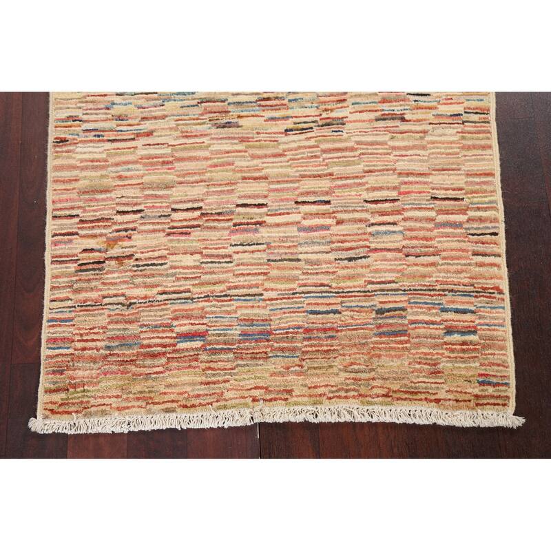 Striped Modern Gabbeh Kashkoli Oriental Wool Area Rug Handmade Carpet - 2'5" x 3'9"