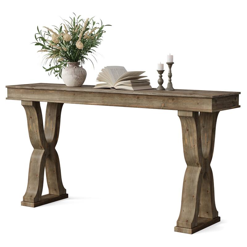 Solid Wood Console Table, Entryway Table, Long Sofa Side Hallway Foyer Table for Living Room