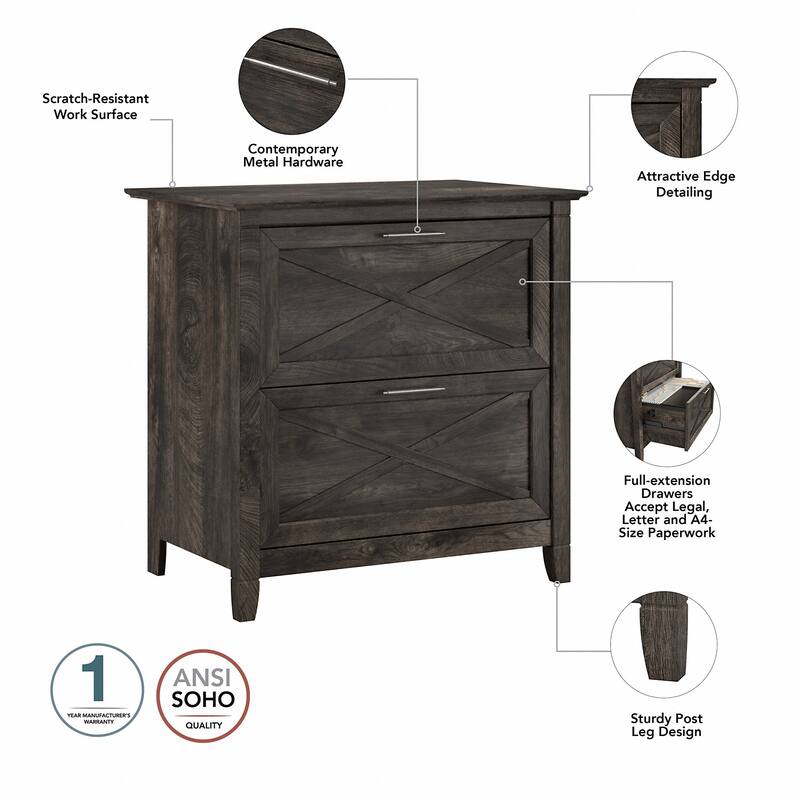 Key West 54W Computer Desk with Storage and Cabinet by Bush Furniture
