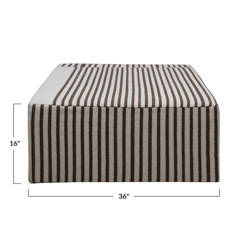 Wool Kilim Upholstered Coffee Table Ottoman