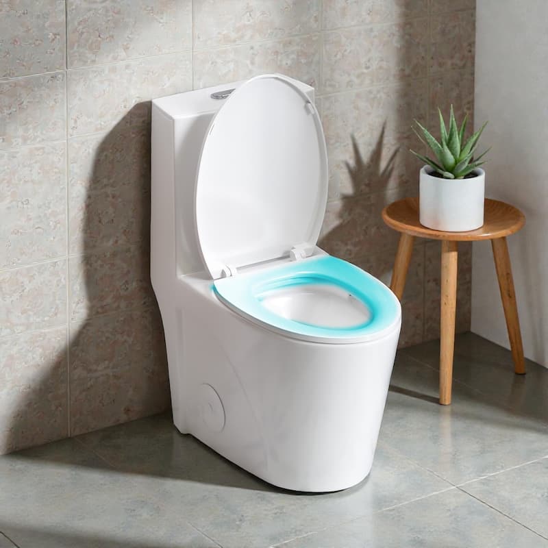 One Piece Elongated Toilet Tornado Flush. ADA Comfort Height 16.25 Inch. Dual Flush 1.1 1.6 GPF. MAP 1000g