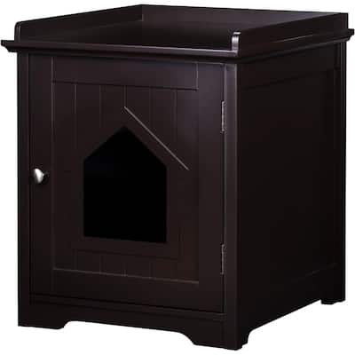 PAWLAND Decorative Cat House,Cat Home, Indoor Pet Crate - Litter Box Enclosure