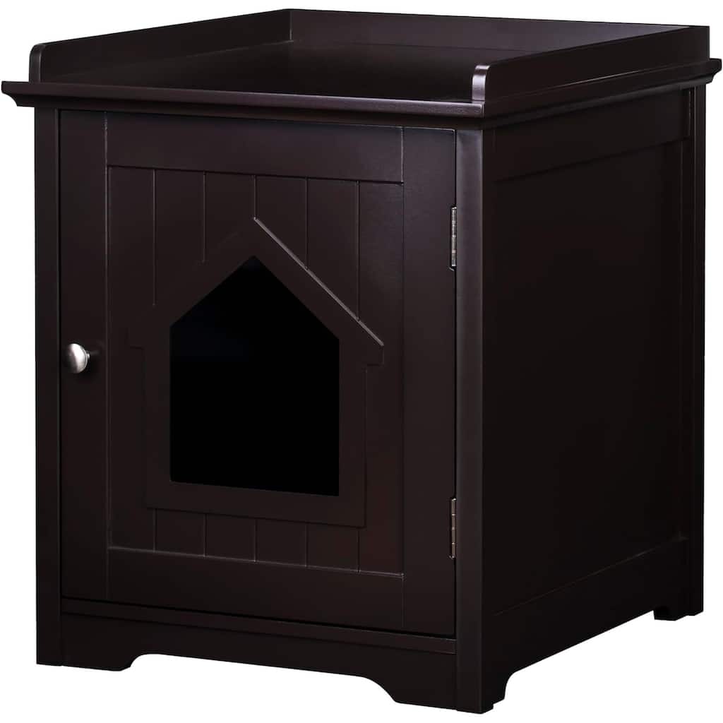 PAWLAND Decorative Cat House,Cat Home, Indoor Pet Crate - Litter Box Enclosure