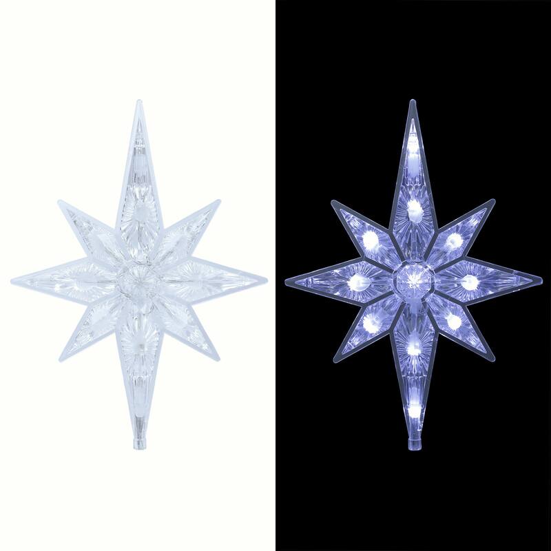Alpine Corporation Star Christmas Tree Topper with Cool White LED Lights