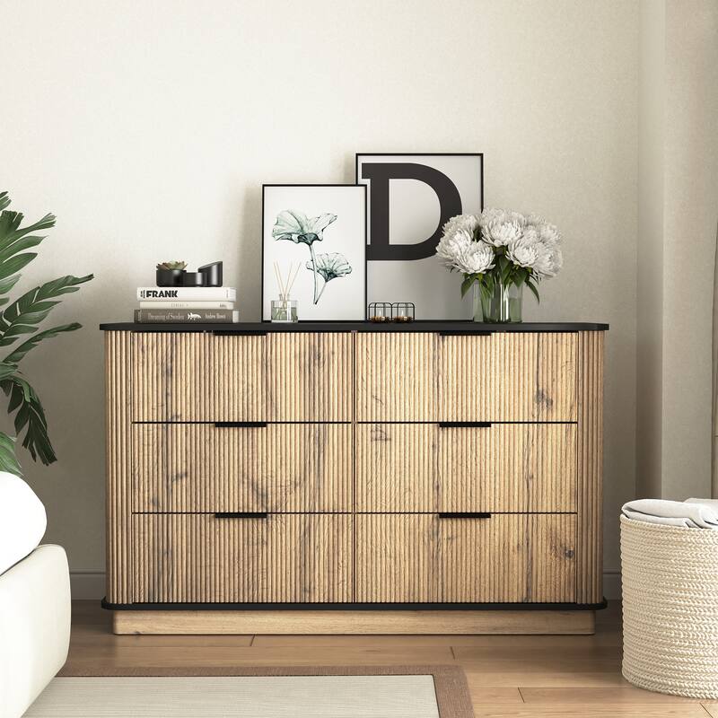 Natural Wood Chest of Drawers TV Stand Sideboard Pantry Cabinet