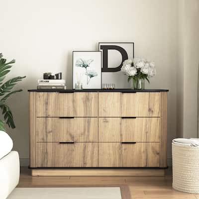 Six-Drawer Armoires, Storage Cabinet with Rounded Metal Corners, Accent Cabinet with Smooth-Glide Drawers