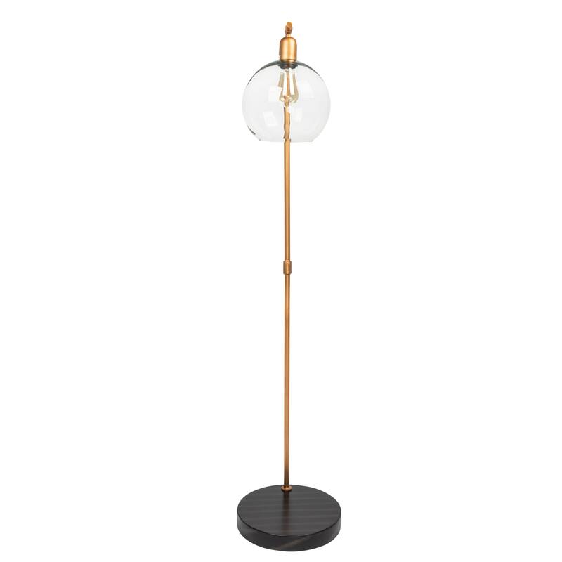 Metal Floor Lamp with Glass Globe Shade