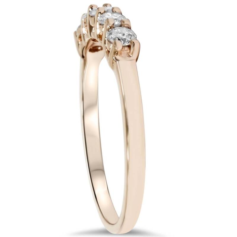 3/4ct Five Stone Diamond Ring Rose Gold