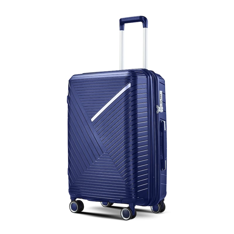 14/20/24/28 4-Piece Modern Luggage Sets, Expandable Luggage with Swivel Wheels and TSA Lock, for Boarding Travel, Navy Blue