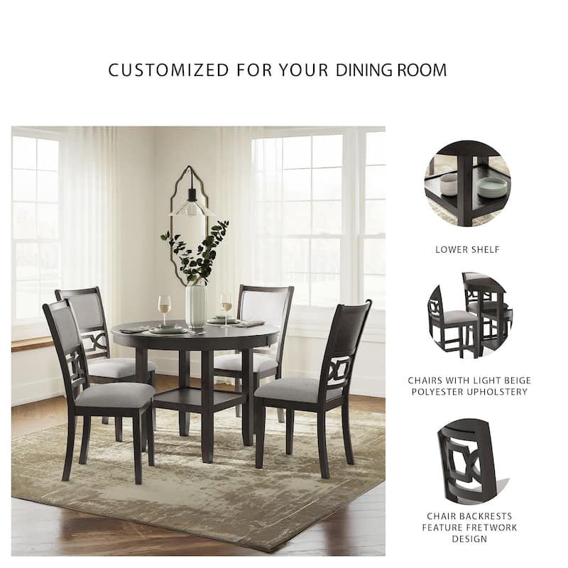 Signature Design by Ashley Langwest Dining Table and 4 Chairs (Set of 5)
