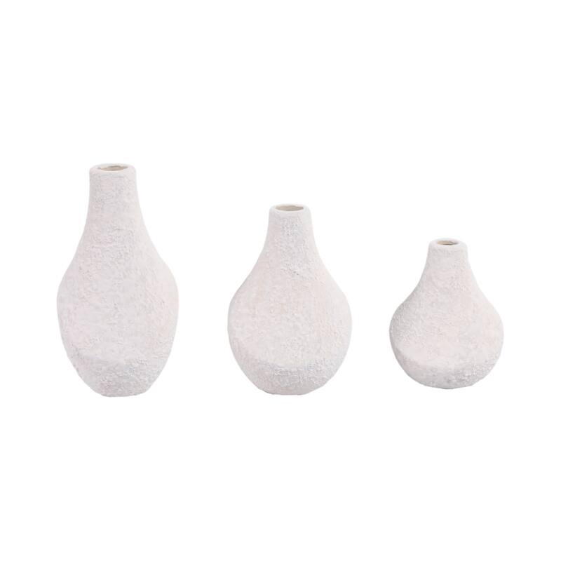 Stoneware Decorative Vases Sleek Silhouettes Modern Glam (Set of 3)