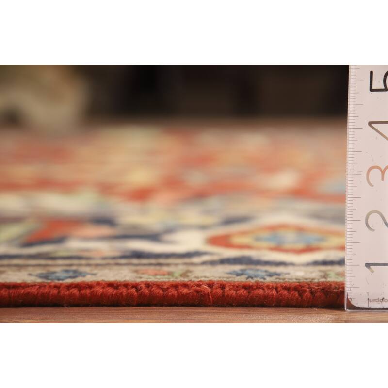 Hand Knotted Oriental 100% Wool Carpet Traditional All-Over Oranges & Rust Heriz (serapi) Area Rug - 9' 9'' X 8' 0''