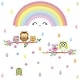 preview thumbnail 4 of 4, Walplus Colorful Rainbow Owl Tree Children Wall Sticker Nursery Decor