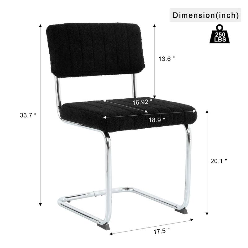 Modern Simple Light Luxury Dining Chair with Metal Leg(set of 2)