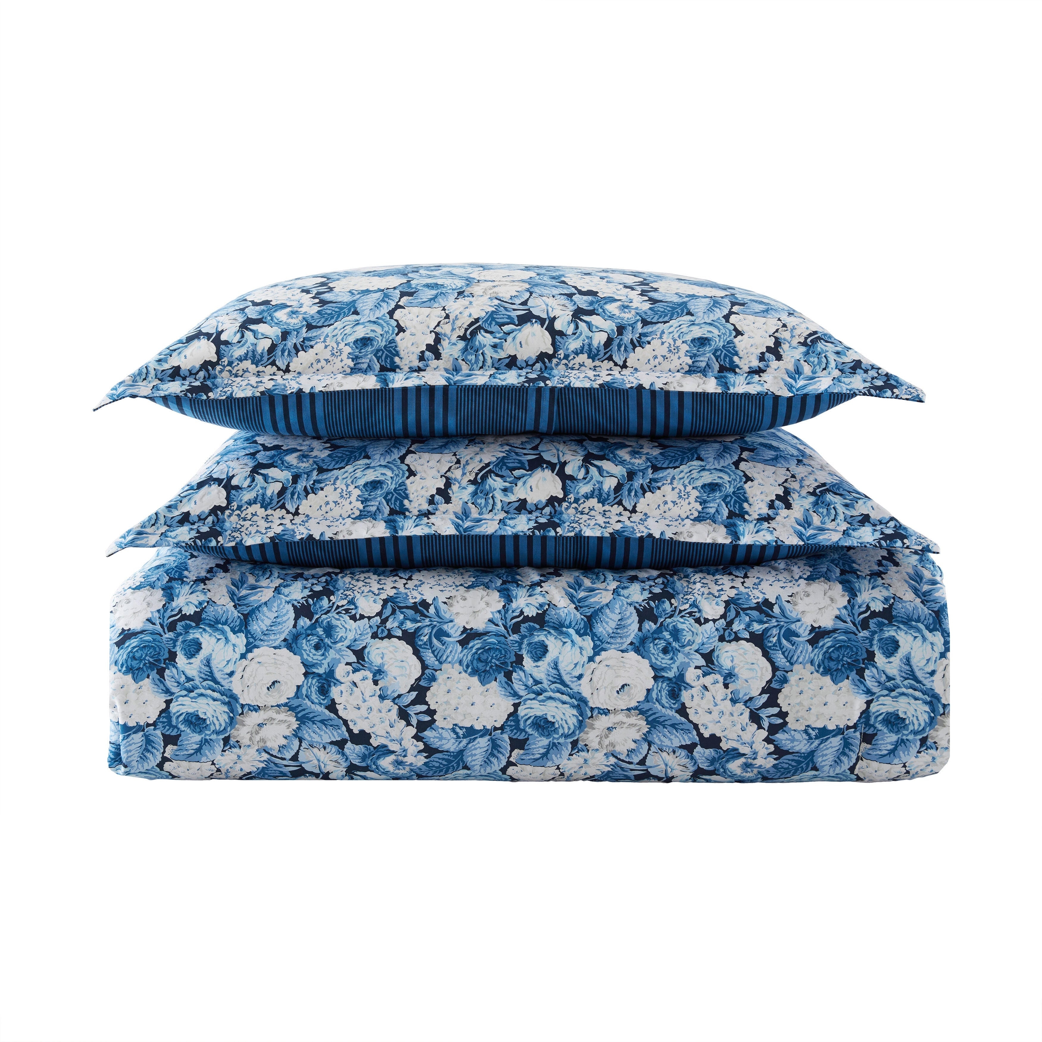 Laura Ashley Sweet Memories Cotton Reversible Blue Comforter Set
