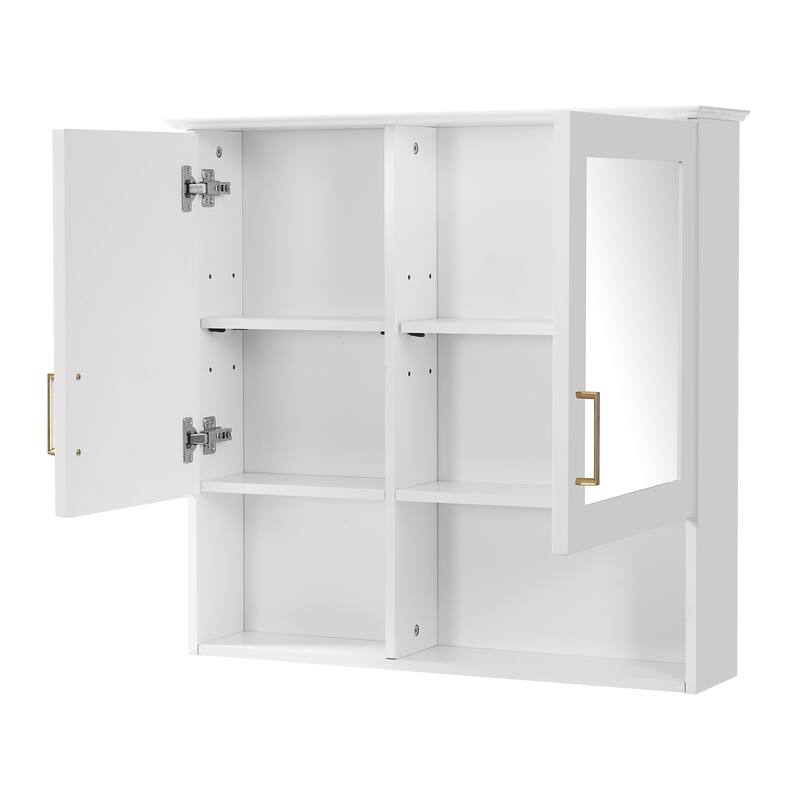 2-in-1 Bathroom Mirror Cabinet, 30 inch Wall Mounted Medicine Cabinet with Adjustable Shelves & Soft Close Doors