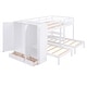 preview thumbnail 24 of 34, Minimalist Design Full-Over-Twin-Twin Bunk Bed with 3 drawers,Shelves, Wardrobe and Mirror,Store Books,Display Decorations