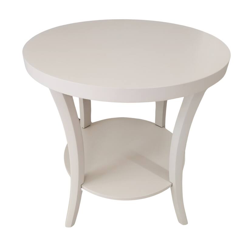 Roundhill Furniture Perth Contemporary Round Shelf End Table