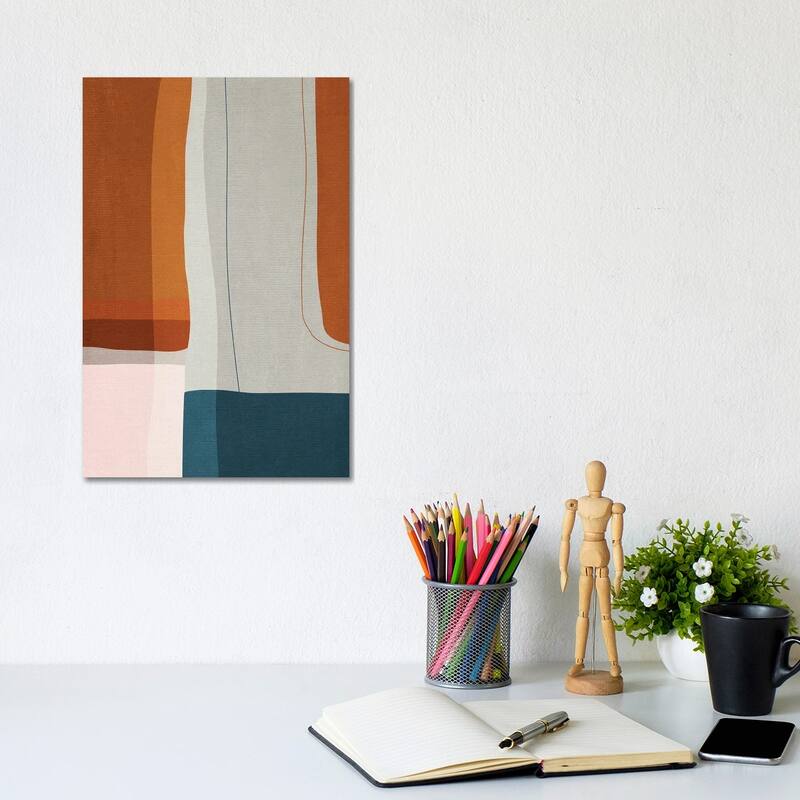 iCanvas "Abstract Burnt Orange Navy II" by EmcDesignLab Canvas Print - 12x8x0.75