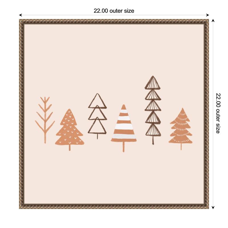 Winter Trees Illustration by Orara Studio Framed Canvas Wall Art Print - 22 x 22 in