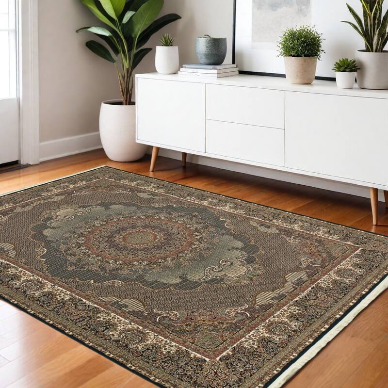 HomeRootsMedallion Traditional Runner Area Rug - 64.96' X '46.06' X '0.16