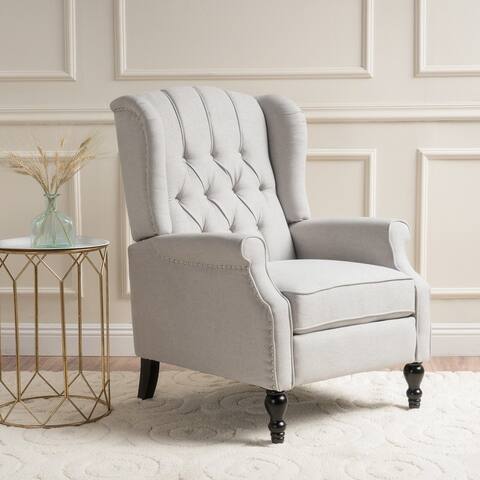Walter Tufted Fabric Wingback Recliner Club Chair by Christopher Knight Home