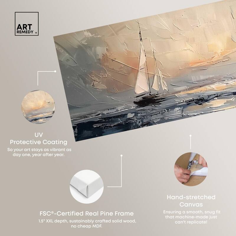 Early Sail Panoramic Canvas by Art Remedy, Gallery Wrapped