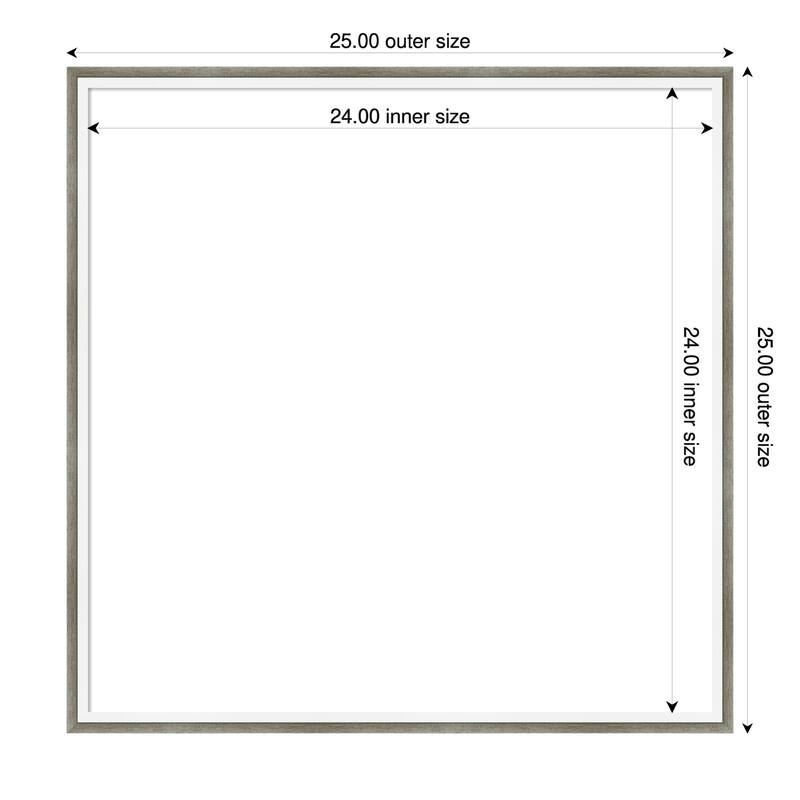 Amanti Art Lucie Black Framed Dry Erase Magnetic Board - 25 x 25 in - Lucie Silver White