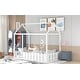 preview thumbnail 12 of 25, Espresso Twin Size Wood House Bed Frame with Fence, No Slats Included