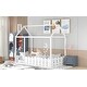 preview thumbnail 6 of 60, Kids Wood Bed, House Bed Frame with Fence-Shaped Guardrails for Teens Girls Boys, Slats are not Included