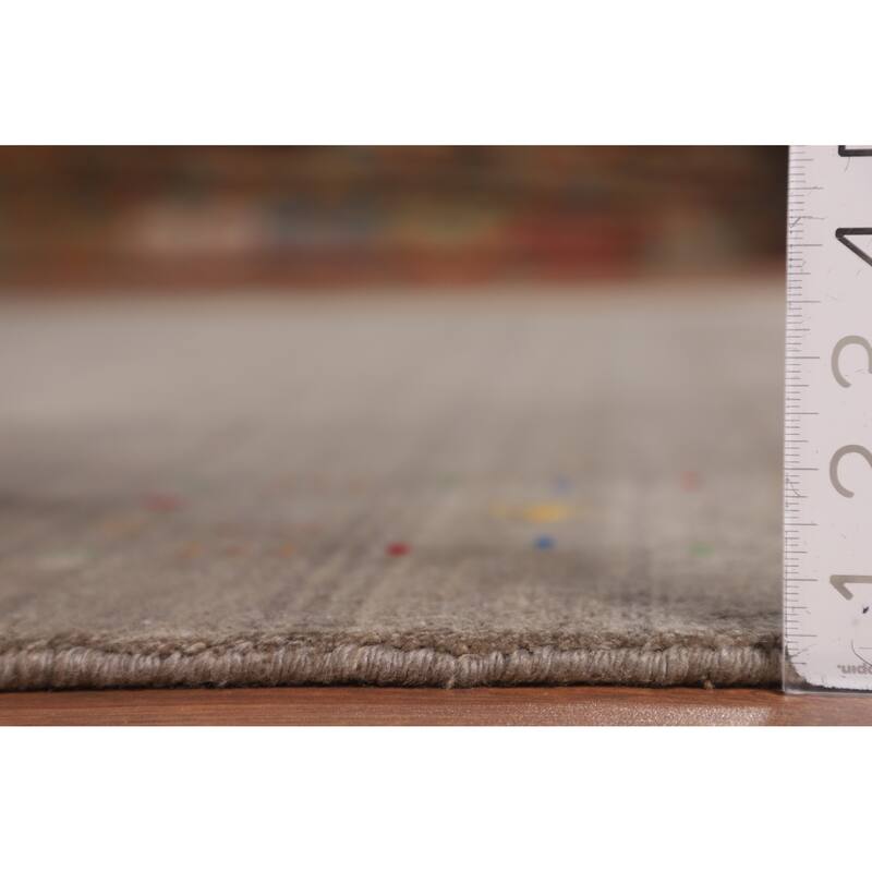 Earth Tone Gabbeh Indian Square Area Rug Silk Carpet - 8'2" X 8'5"