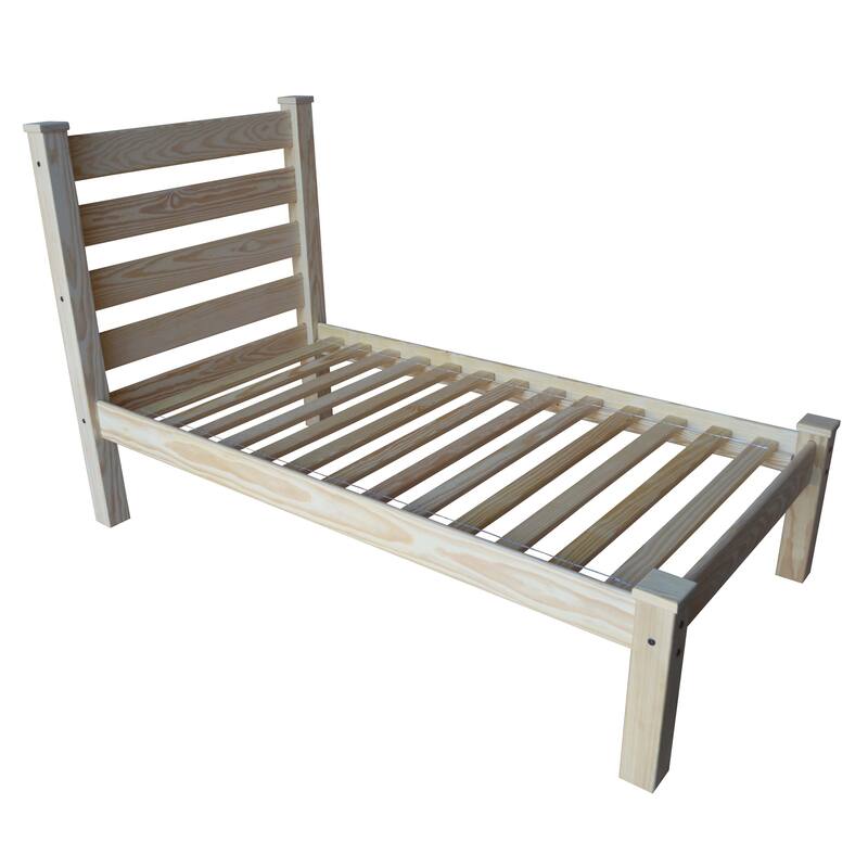 Homestead Unfinished Solid Pine Twin Platform Bed - UNFINISHED