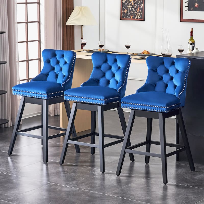 26"/29" Velvet Swivel Counter and Bar Height Stools (Set of 1/2/3/4)