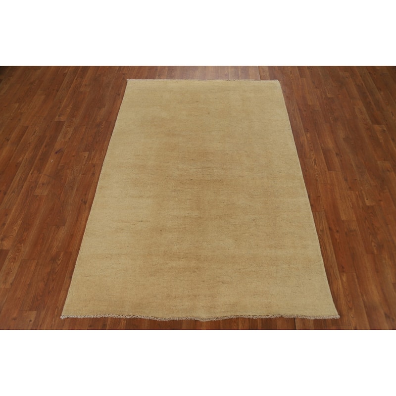Gabbeh Modern Accent Rug Handmade Solid Wool Carpet - 3'10"x 5'11"