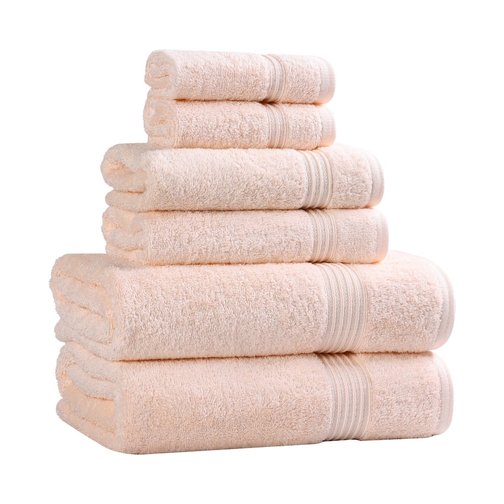 Blue Nile Mills Egyptian Cotton Highly Absorbent Solid 6-Piece Ultra Soft Towel Set