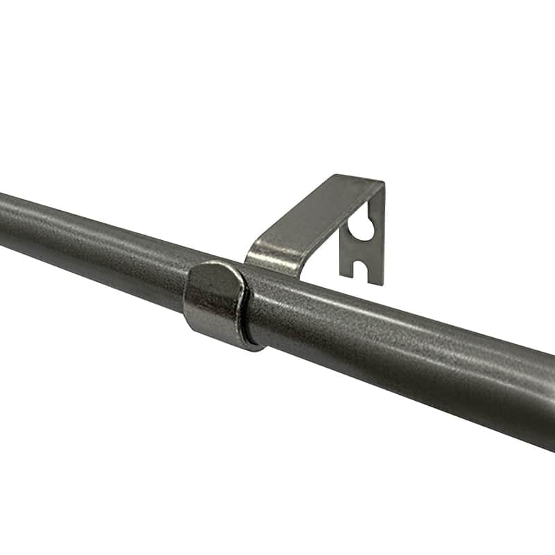Lumi 5/8" Single Curtain Rod Set Pewter/ Matte Black- Trumpet finials