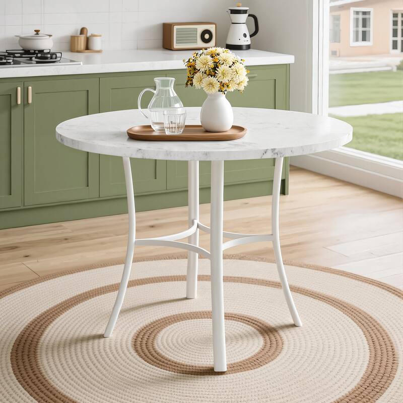 VECELO Round Dining Table and Chairs Sets 4 Colors Dining Table Set
