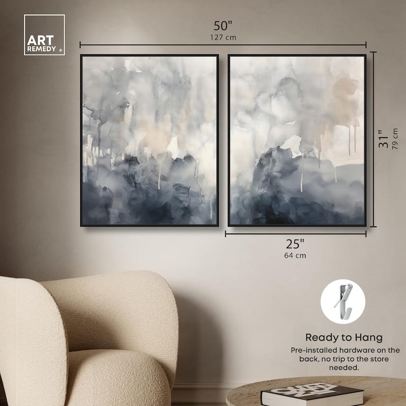 Muted Ocean Hues Canvas Set of 2 by Art Remedy