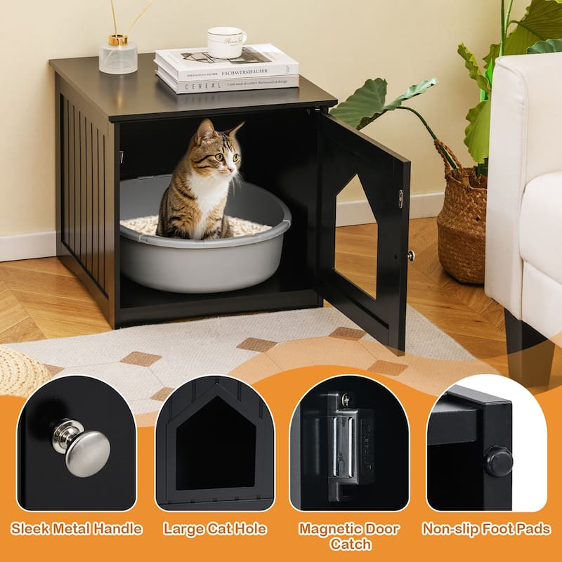 Gymax Weatherproof Multi-function Pet Cat House Outdoor Indoor
