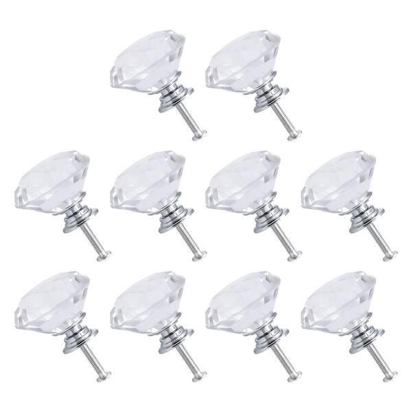 Shop 10pcs 40mm Crystal Glass Knobs Aluminum Alloy Base Round