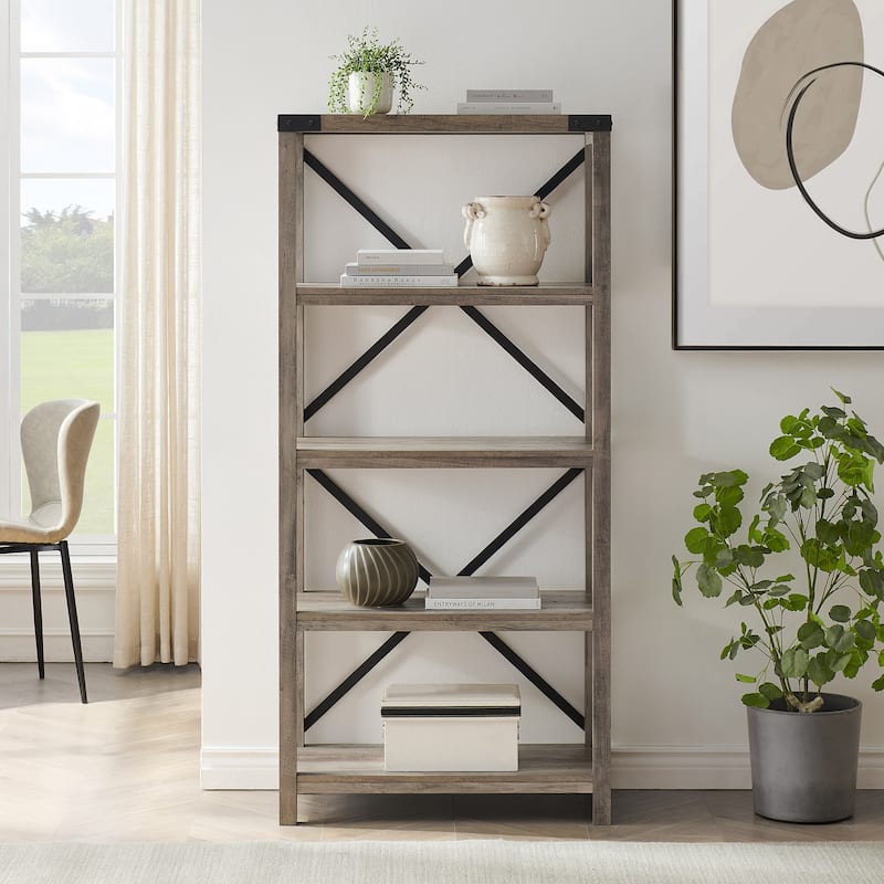Middlebrook Kujawa 64-inch Tall Bookshelf - Grey Wash