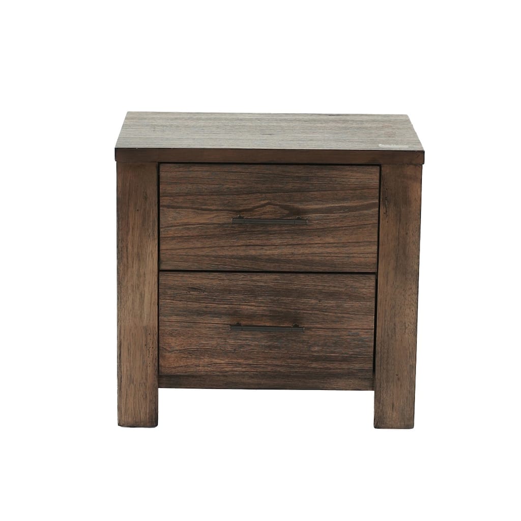 Wood Nightstand with 2 Drawers