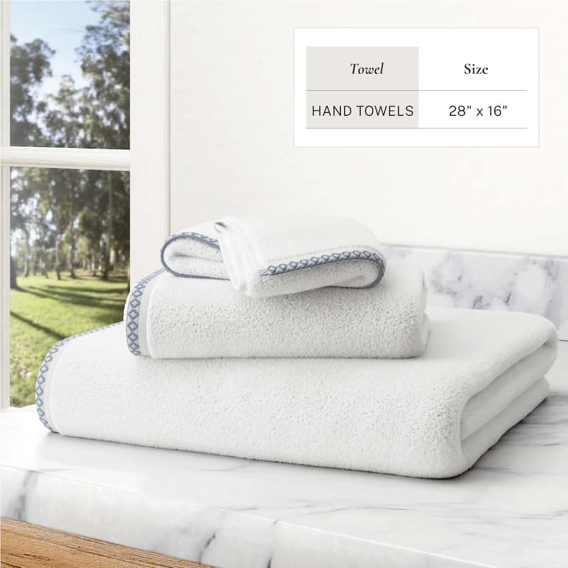 Linery & Co. Quick-Dry Cotton and Decorative Border Towel Set