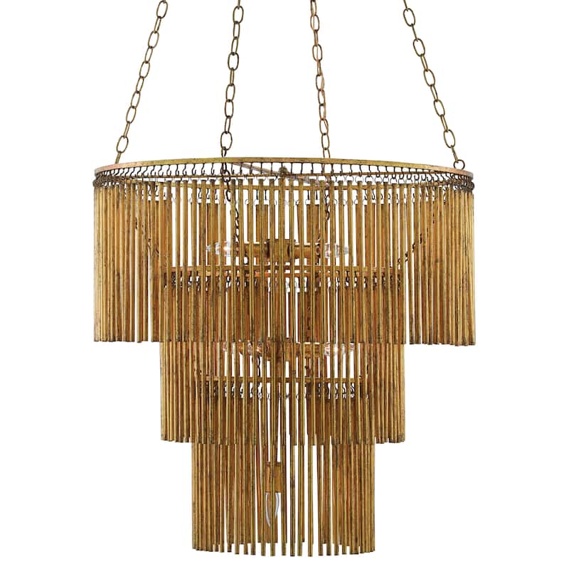 Currey & Company Mantra Chandelier - 31.5"h x 30"dia - 31.5"h x 30"dia - Gold Leaf