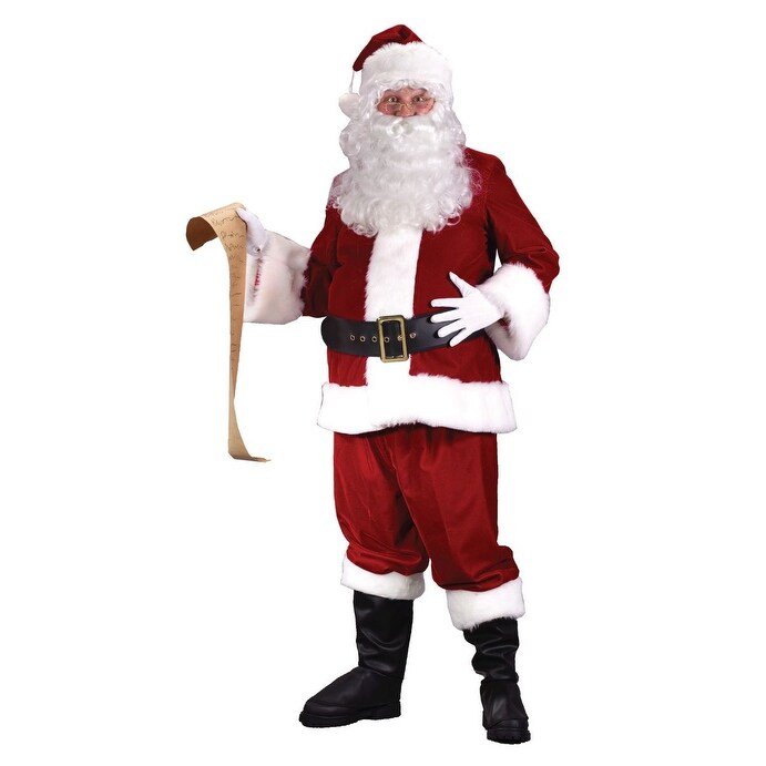Shop Crimson Red And Cloud White Santa Claus Suit Men Adult Christmas Costume Large Free Shipping Today Overstock 29658076