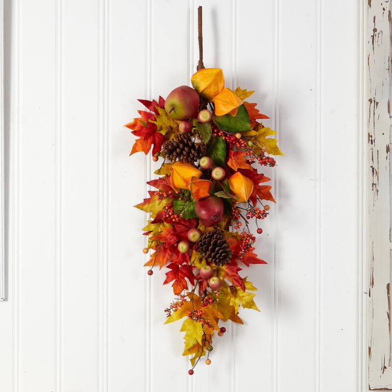 35" Autumn Maple Leaf and Berries Fall Teardrop - 35
