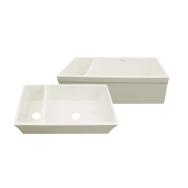 Whitehaus 36" Quatro Alcove Double Basin Reversible Fireclay Farm